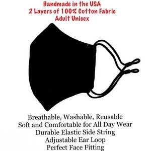 100% Cotton Fabric Facemask - 2 Layers